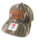 Mossy Oak Bottomlands / Khaki Dirty Dollar Ranch Leather Patch Hat