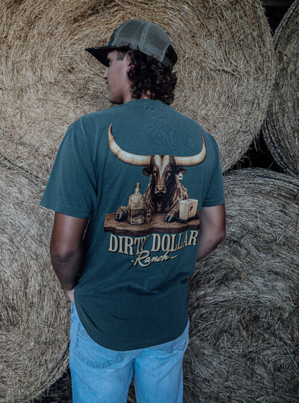 Moss Comfort Colors Dirty Dollar Ranch Tequila Short Sleeve Tee