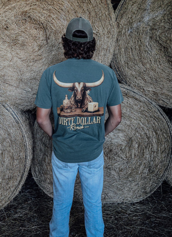 Moss Comfort Colors Dirty Dollar Ranch Tequila Short Sleeve Tee