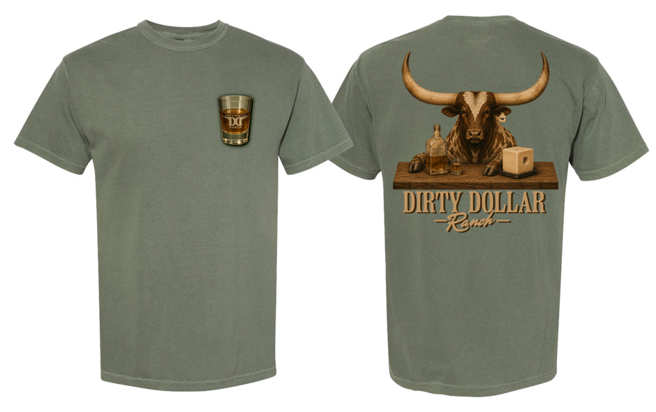 Moss Comfort Colors Dirty Dollar Ranch Tequila Short Sleeve Tee