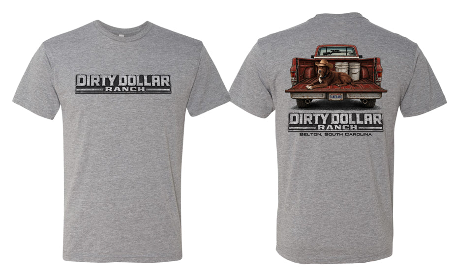 Premium Heather Gray Tri-Blend Dirty Dollar Ranch Rip Short Sleeve Tee