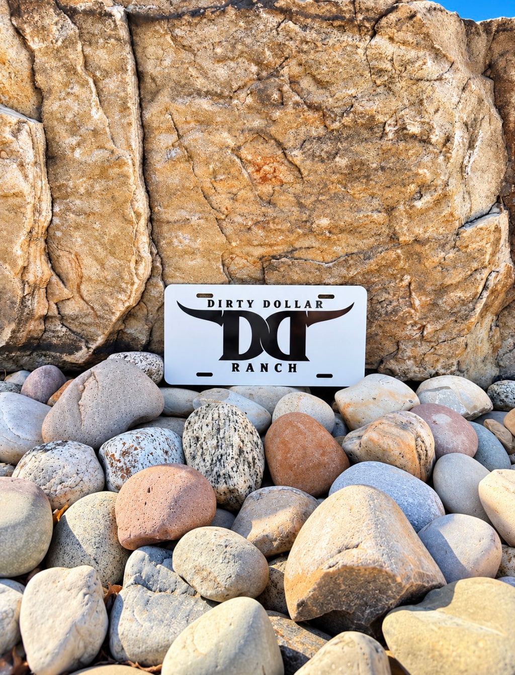 Dirty Dollar Ranch License Plate *WHITE*